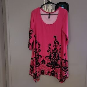 Pink and Black Women's Top